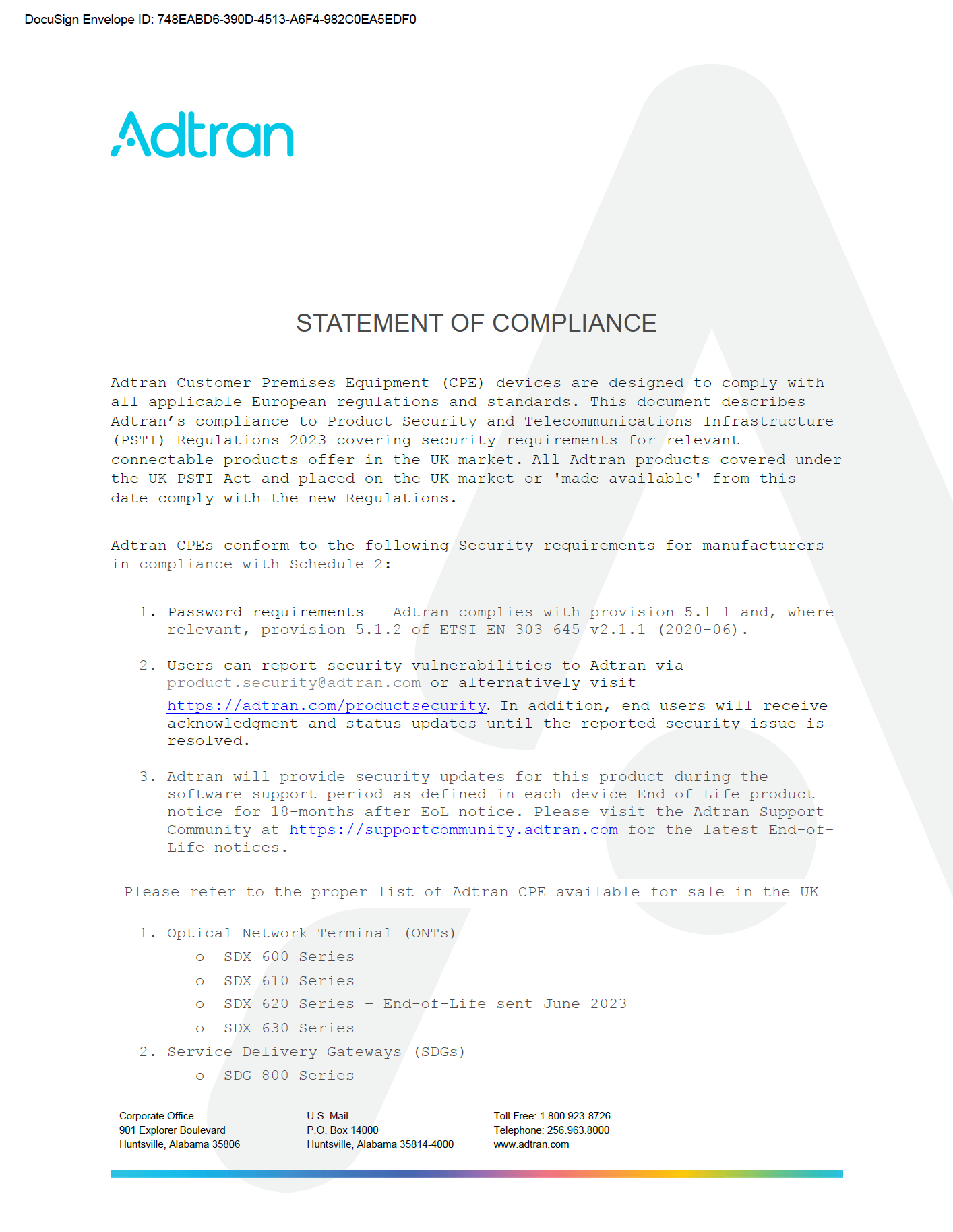 Compliance Notice